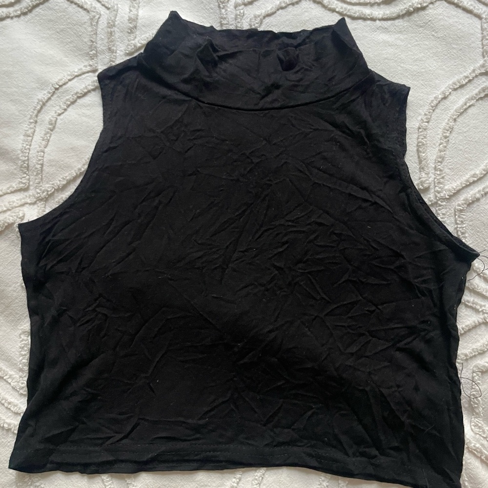 Racer back mock collar crop top